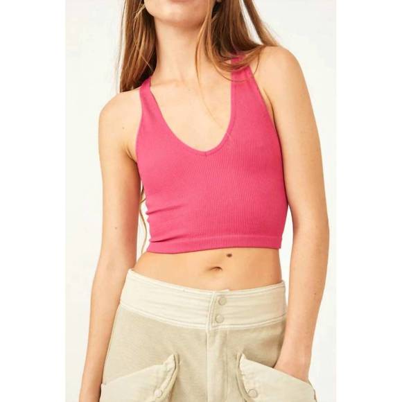 FREE PEOPLE Tops - NEW FREE PEOPLE throw crop top in passion fruit